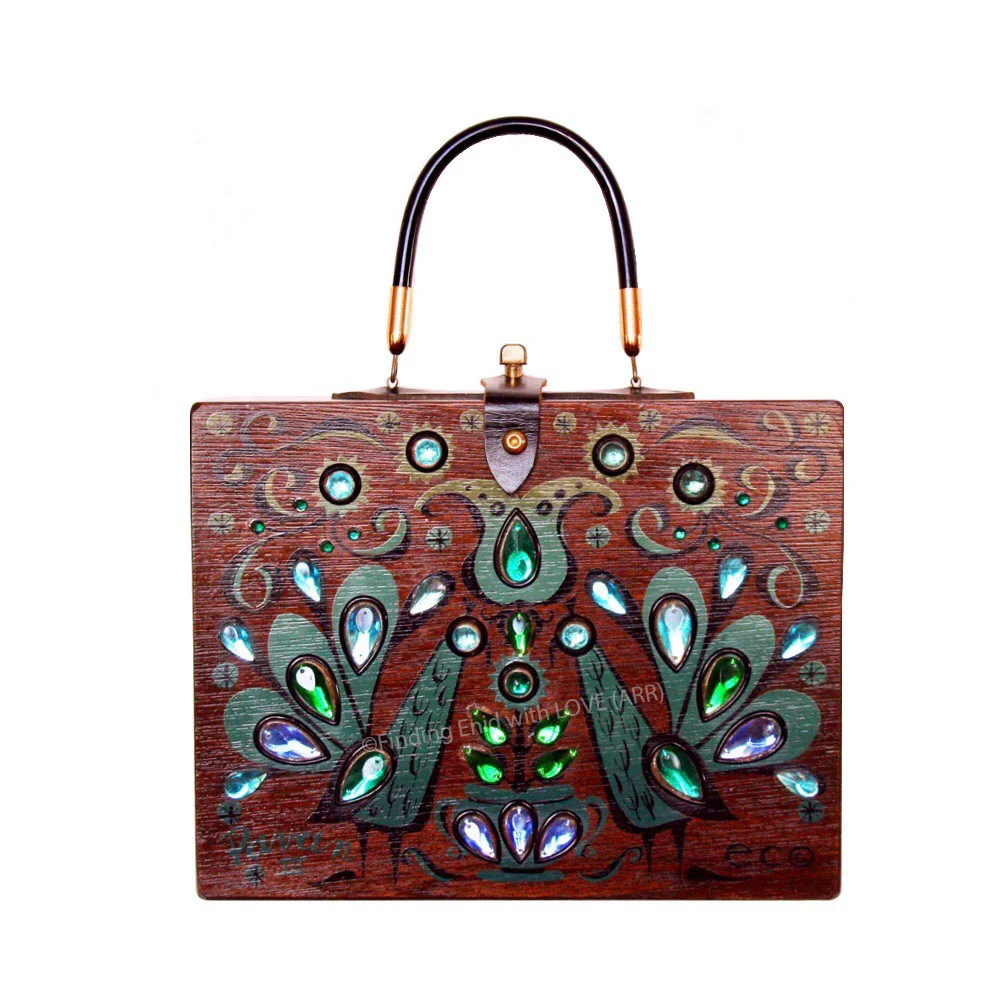 enid collins エニッドコリンズ バッグ2 Finding Enid with LOVE - Pavan II (aqua, dark) Box Bag by Enid Collins